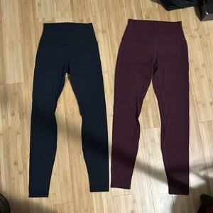 Bundle of 2 Lululemon Align Leggings Black & Burgundy sz 4 and 6
